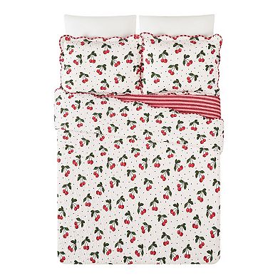 Modern Heirloom Cherry Quilt Set with Shams