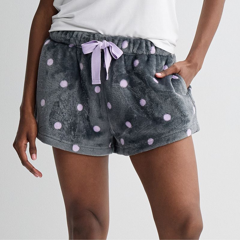 Juniors' Plush Halloween Print Shorts