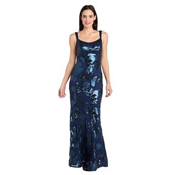 Women's R&M Richards Sequin Floral Mesh Mermaid Gown