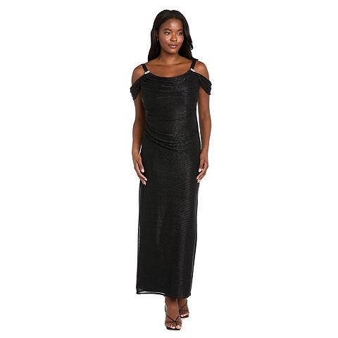 Женские платья R&M Women's R&M Richards Crinkle Pleated Cowl Neck Maxi Dress