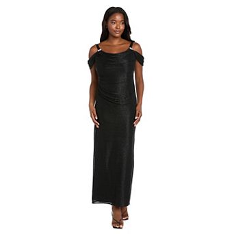 Women's R&M Richards Crinkle Pleated Cowl Neck Maxi Dress