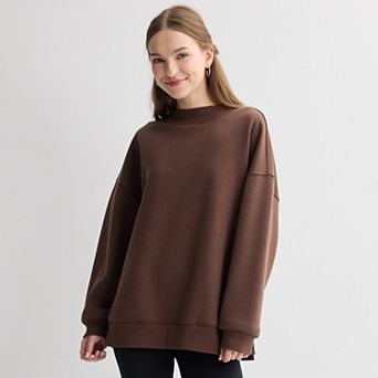 Juniors' Pink Republic Fleece Mockneck Pullover