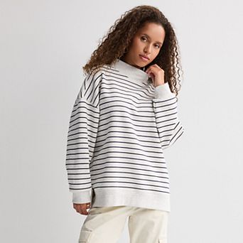 Juniors' Pink Republic Fleece Mockneck Pullover