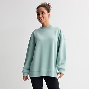 Juniors' Pink Republic Fleece Mockneck Pullover