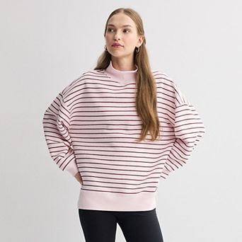 Juniors' Pink Republic Fleece Mockneck Pullover