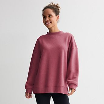 Juniors' Pink Republic Fleece Mockneck Pullover