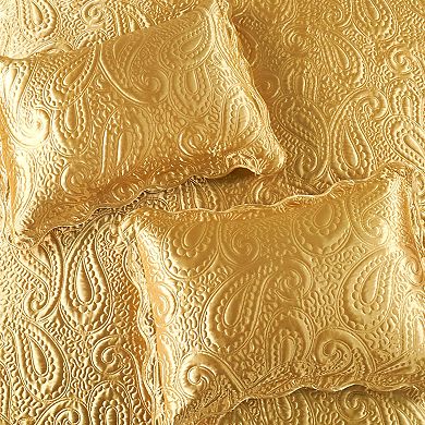 Serenta 3-Piece Quilted Satin Coverlet Set with Shams