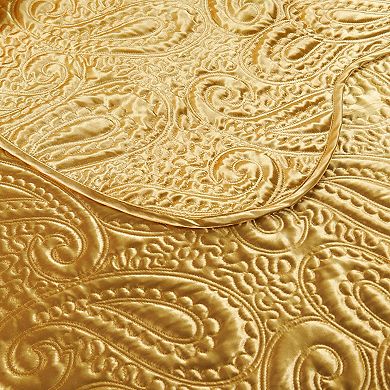 Serenta 3-Piece Quilted Satin Coverlet Set with Shams