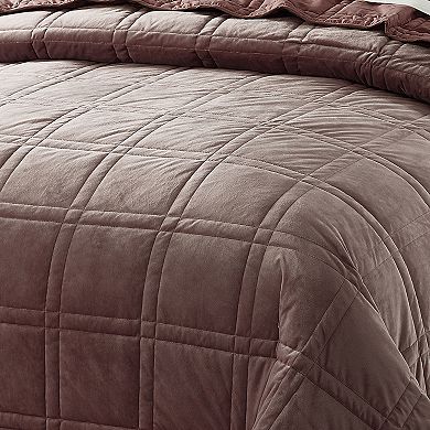 Serenta 3-Piece Box Quilted Micromink Bedspread Set