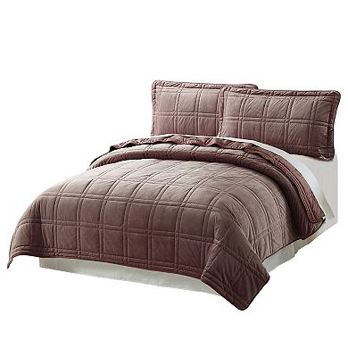 Serenta 3-Piece Box Quilted Micromink Bedspread Set