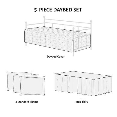 Serenta Embroidery Daybed Bedspread Set with Shams