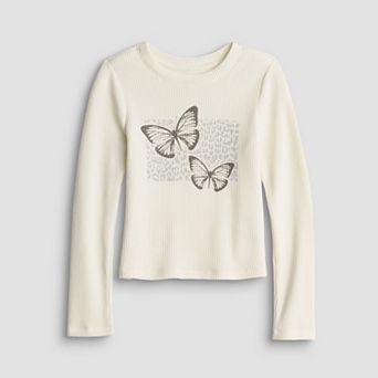 Girls 4-20 SO® Long Sleeve Baby Tee in Regular & Plus Size