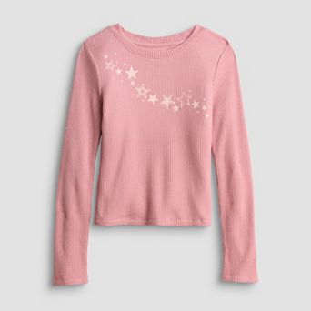 Girls 4-20 SO® Long Sleeve Baby Tee in Regular & Plus Size