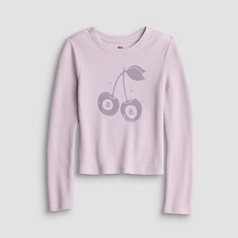 Girls 4-20 SO® Long Sleeve Baby Tee in Regular & Plus Size