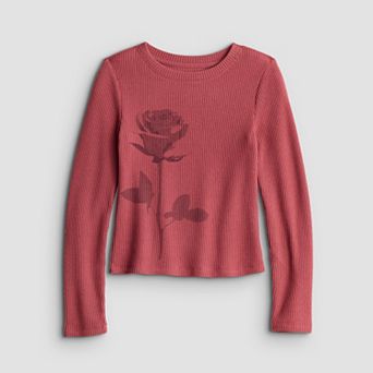 Girls 4-20 SO® Long Sleeve Baby Tee in Regular & Plus Size