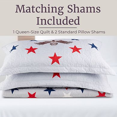 Lavish Home Stars Quilt Set with Shams