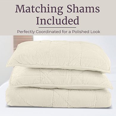 Lavish Home 3-Piece Quilt Set with Sham