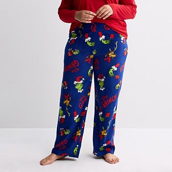 Plus Size Grinch "Grinch Tidings" Micro Fleece Pajama Pants