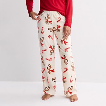 Women's Rudolph Candy Canes Micro Fleece Pajama Pants