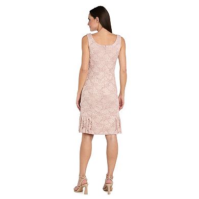 Petite R&M Richards Foil Lace Jacket & Dress 2-Piece Set