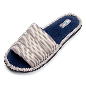 Roxoni Men's Open Toe House Slippers Plush and Comfortable Indoor Shoes