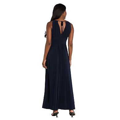Petite R&M Richards Beaded Empire-Waist Halter Maxi Dress