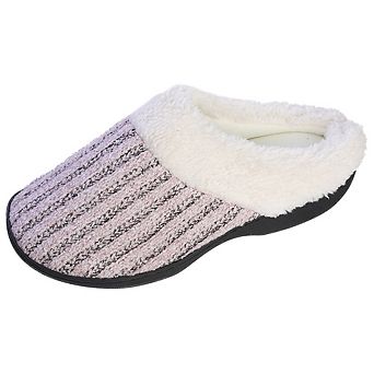 Roxoni Women’s Knit Fleece-Lined Cozy Clog House Slippers