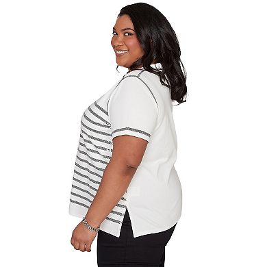 Plus Size Alfred Dunner Sequin Stripes Top