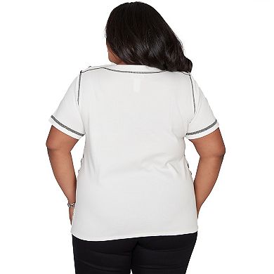 Plus Size Alfred Dunner Sequin Stripes Top