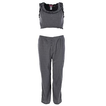 Love to Sleep Ladies Pointelle Crop Tank Pajama Set