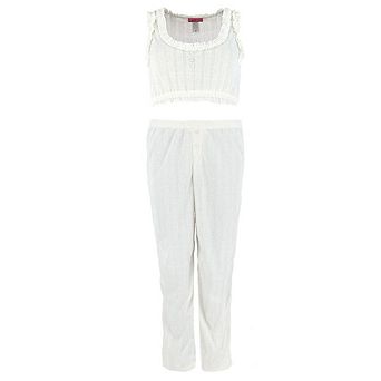 Love to Sleep Ladies Pointelle Crop Tank Pajama Set