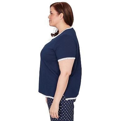 Plus Size Alfred Dunner Simulated Pearl Anchor Top