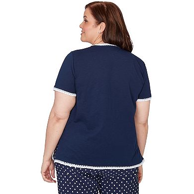 Plus Size Alfred Dunner Simulated Pearl Anchor Top