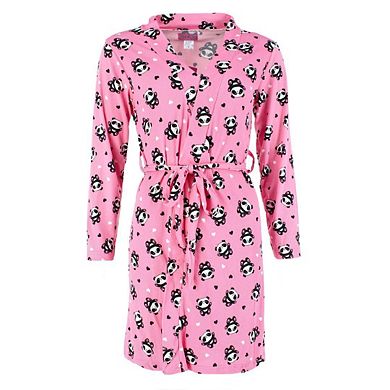 Love to Sleep Women's Panda Print Robe Lounge Set