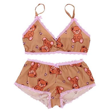 Love to Sleep Women's Teddybear Robe Lounge Set