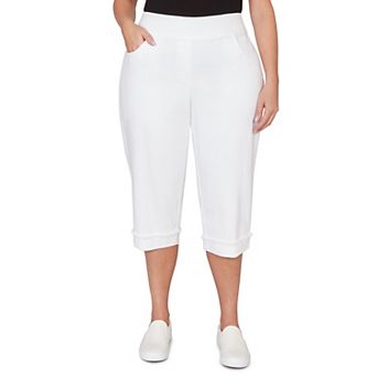 Plus Size Alfred Dunner Simulated Pearl Denim Super Stretch Capri Pants