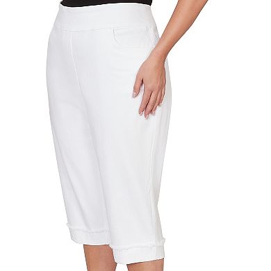 Plus Size Alfred Dunner Simulated Pearl Denim Super Stretch Capri Pants