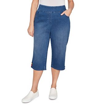 Plus Size Alfred Dunner Super Stretch Denim Capri Pants