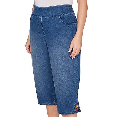 Plus Size Alfred Dunner Super Stretch Denim Capri Pants