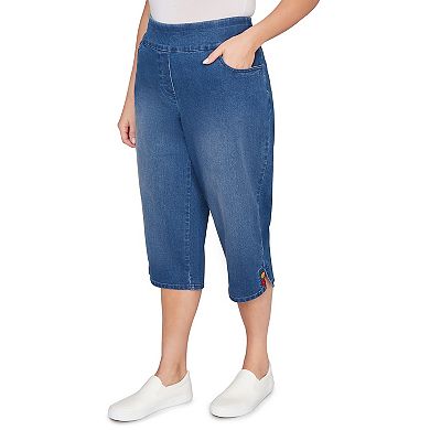 Plus Size Alfred Dunner Super Stretch Denim Capri Pants