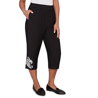 Plus Size Alfred Dunner Paisley Embroidered Relaxed Capri Pants