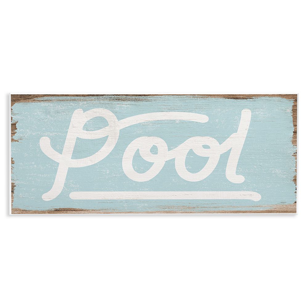 Stupell Home Decor Rustic Pool Sign Distressed Wood Wall Art