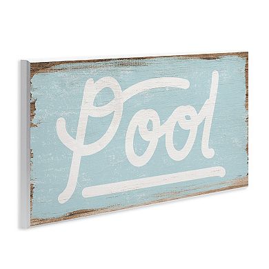 Stupell Home Decor Rustic Pool Sign Distressed Wood