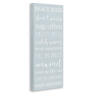 Stupell Home Decor Beach Rules List Coastal Activities Wall Art