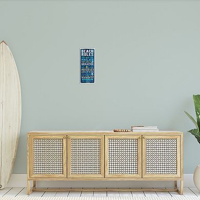 Stupell Home Decor Blue Planked Beach Rules Wall Sign