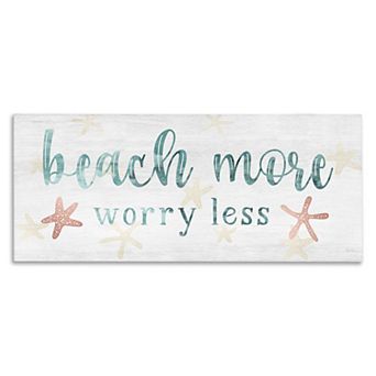 Stupell Home Decor Beach More Worry Less Nautical Sign Wall Art
