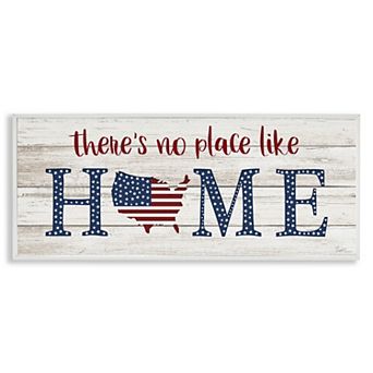 Stupell Home Decor Patriotic There's No Place Like Home Canvas Wall Art