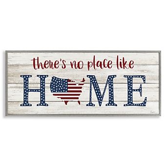 Stupell Home Decor Patriotic There's No Place Like Home Canvas Wall Art