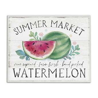 Stupell Home Decor Summer Market Watermelon Farm Country Grain Pattern Wall Art