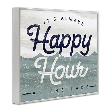 Stupell Home Decor Always Happy Hour Vintage Lake House Canvas Wall Art